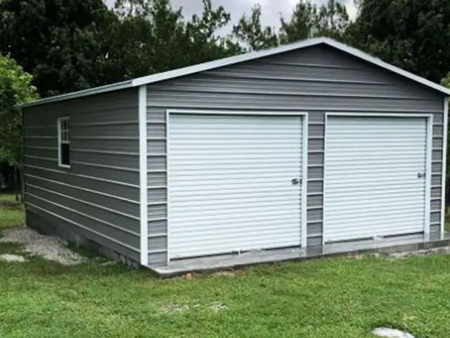 Two Doors of a Steel Garage